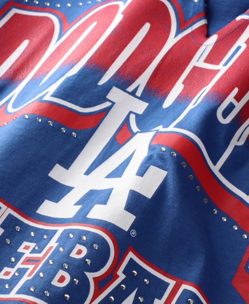 Women's Royal Los Angeles Dodgers Plus Size Win Big Oversized Notch-Neck T-Shirt