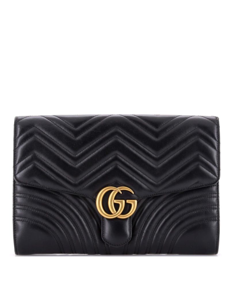 GG Marmont Flap Clutch Matelasse Leather