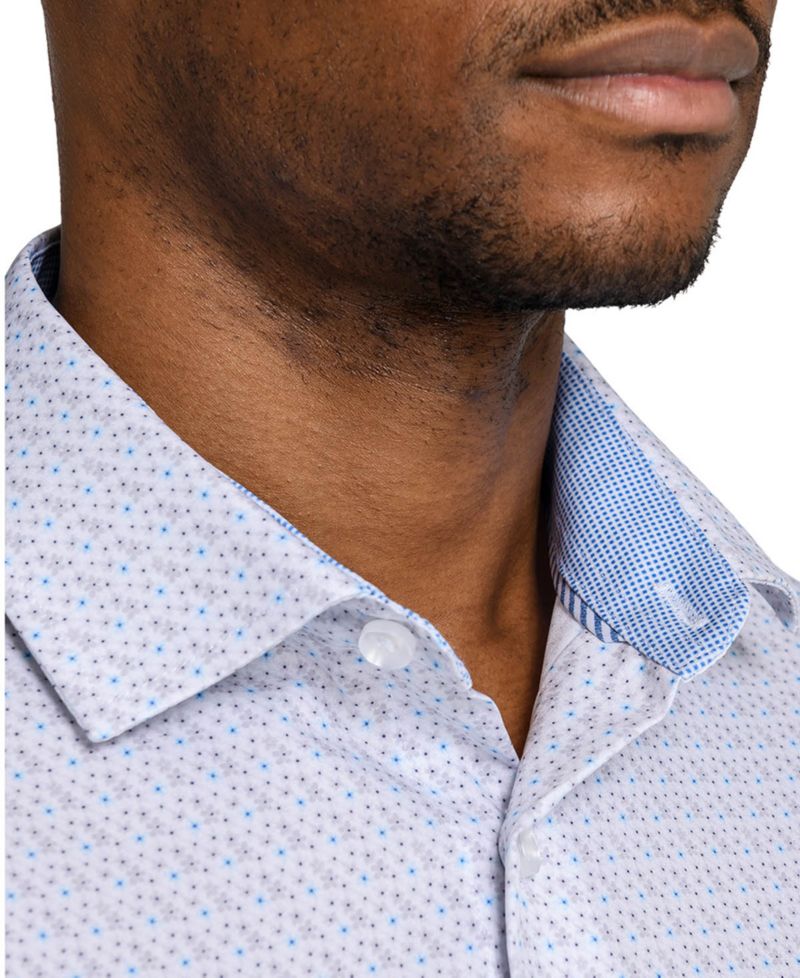 Men's Slim-Fit Performance Stretch Comfort Dress Shirt