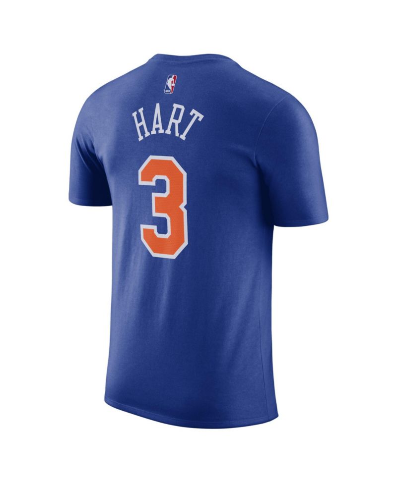 Men's and Women's Josh Hart Blue New York Knicks Name & Number T-Shirt - Icon Edition
