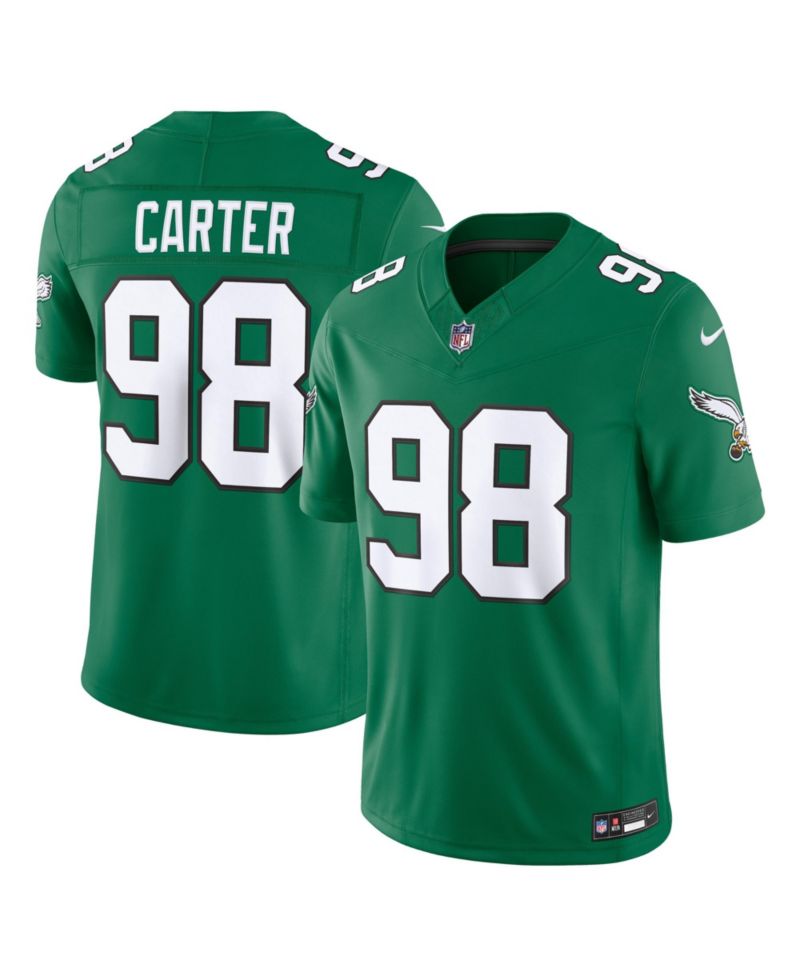 Men's Jalen Carter Kelly Green Philadelphia Eagles Vapor F.U.S.E. Stitched Limited Jersey