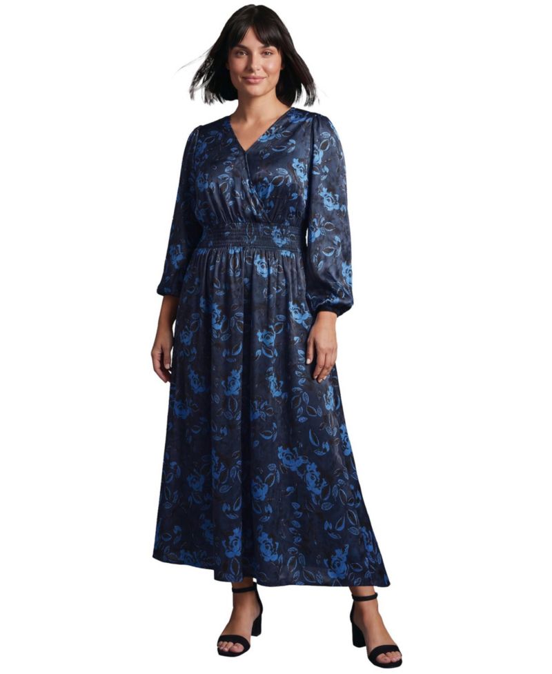 Plus Size Adia Velvet Maxi Surplice V-Neck Dress