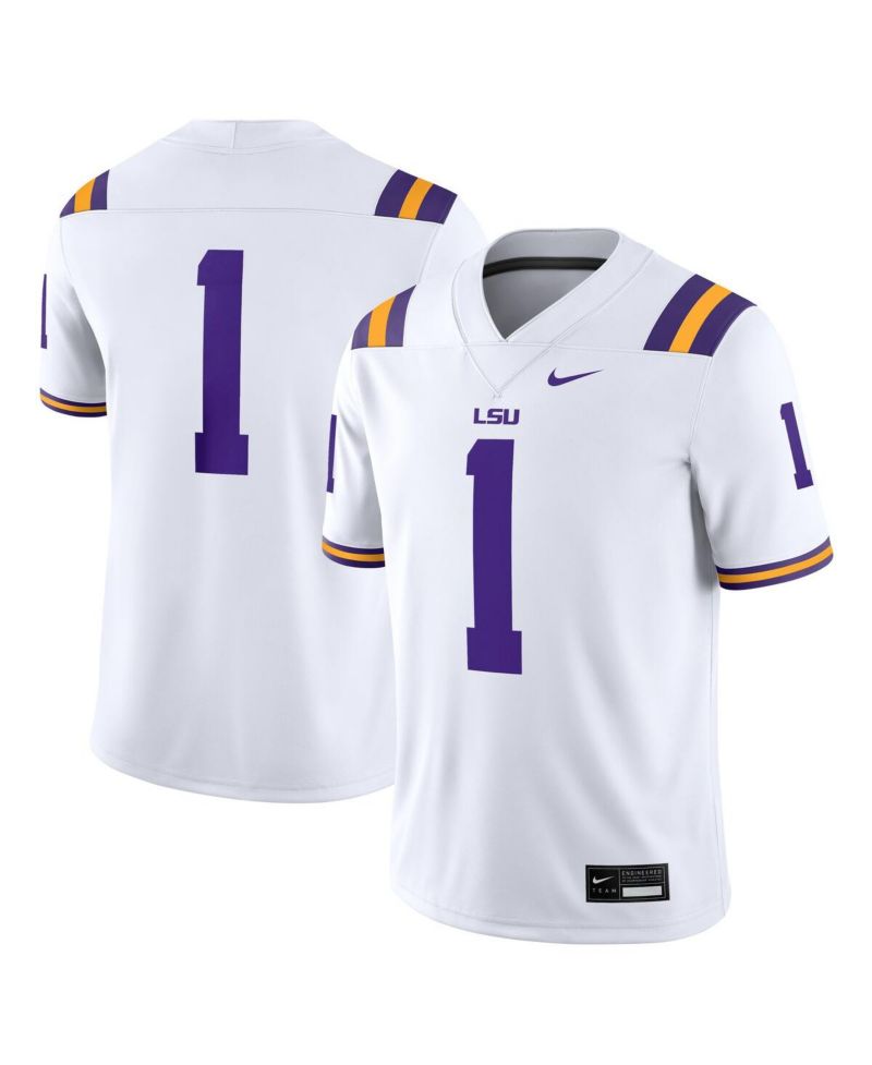 Men's 1 White LSU Tigers Game Jersey