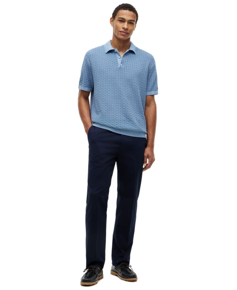 Men's Textured Sweater Polo
