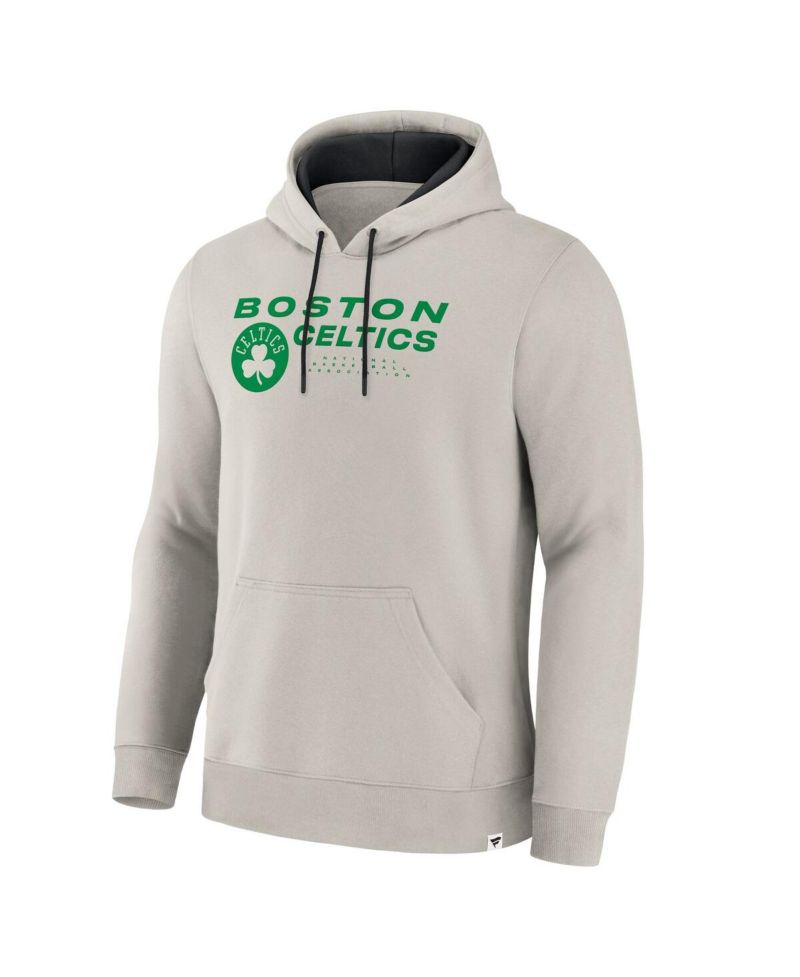 Men's Off White Boston Celtics Crossover Collection Blocked Shot Premium Pullover Hoodie