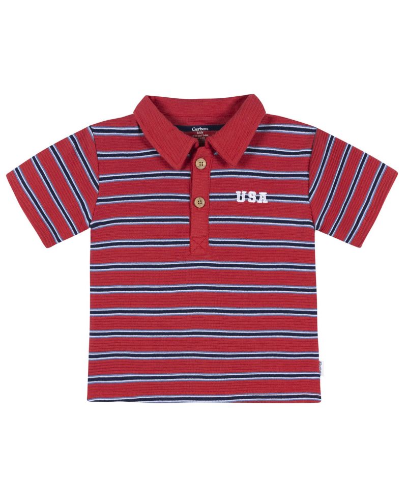 Baby Boys Collared Shirt and Short Set, 2-Piece