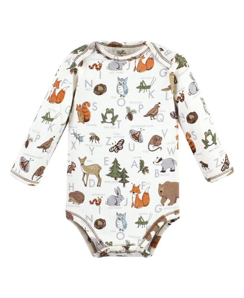 Baby Boys Natural Cotton Long-Sleeve Bodysuits