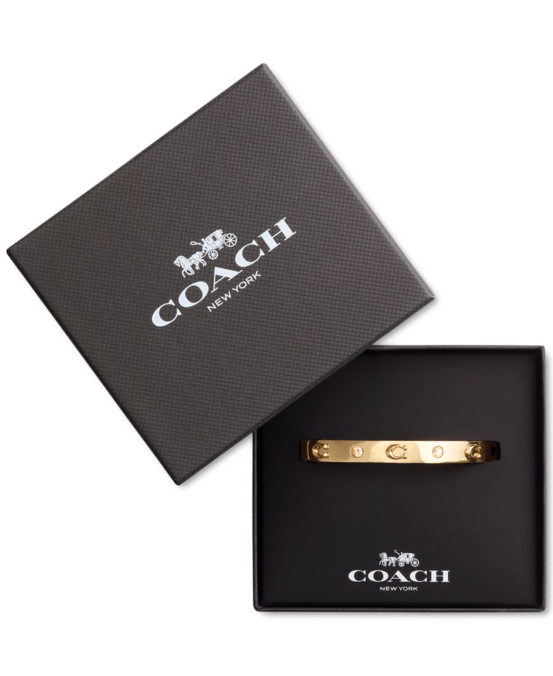 Boxed Faux Stone Signature Sculpted C Bangle Bracelet