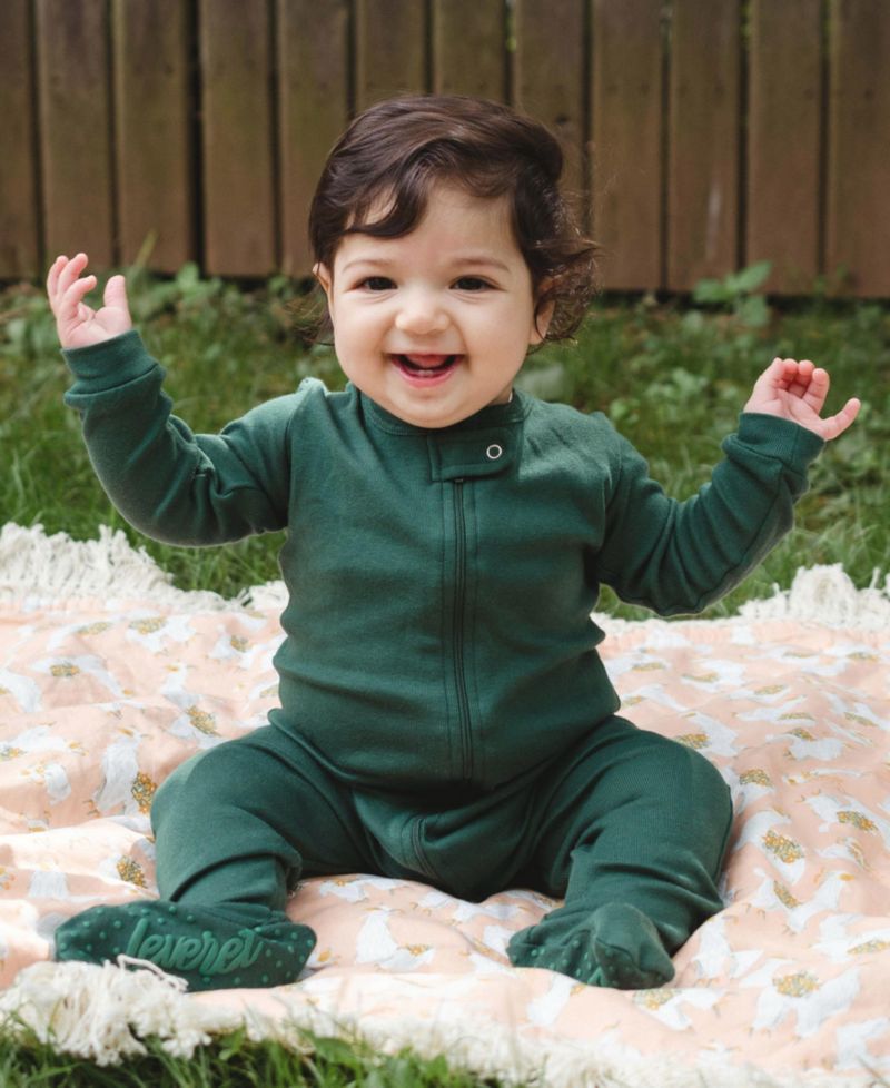Toddler Matching Family One Piece Footed Cotton Long Sleeve Solid Color Pajamas 2T-5T