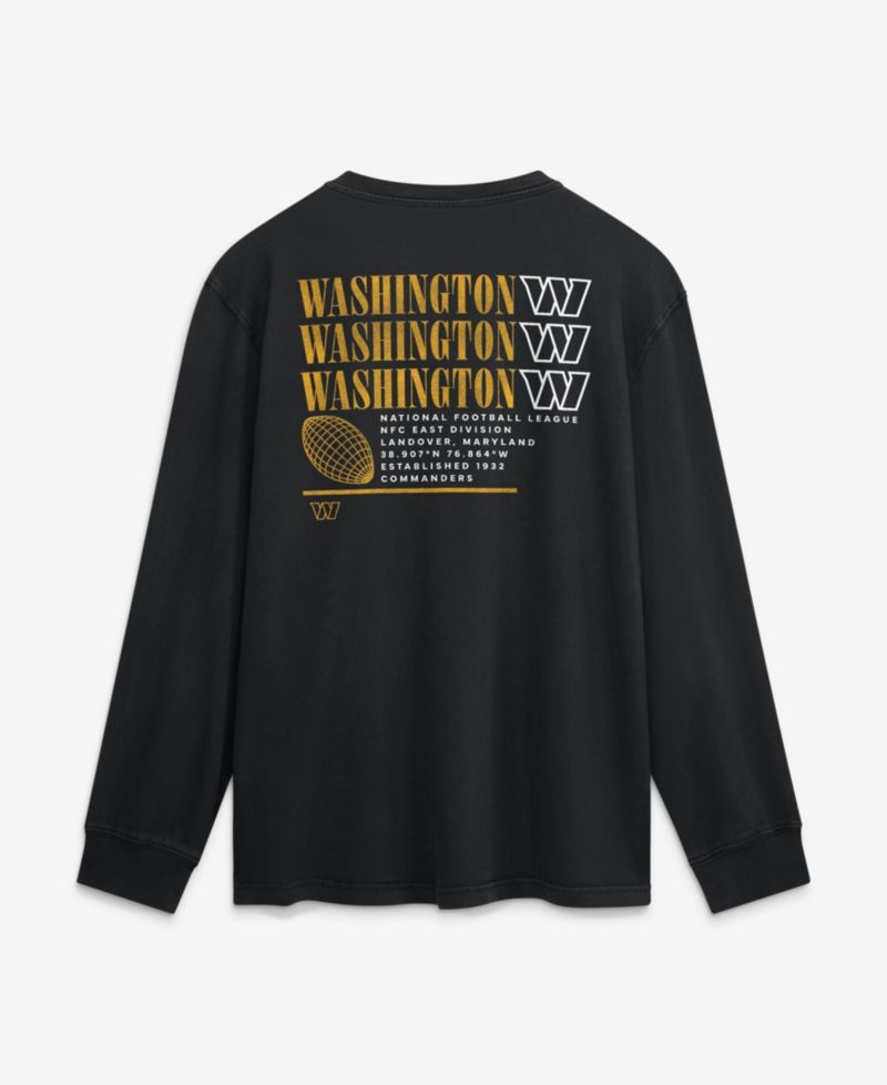 Men's Black Washington Commanders Relaxed Fullback Drive Long Sleeve Fashion T-Shirt