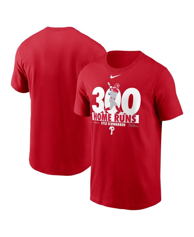 Men's Kyle Schwarber Red Philadelphia Phillies 300 Home Runs Graphic T-Shirt