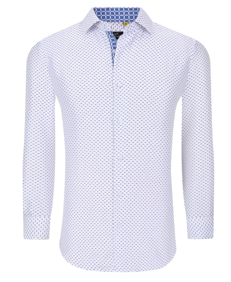 Men's Business Geometric Long Sleeve Button Down Shirt