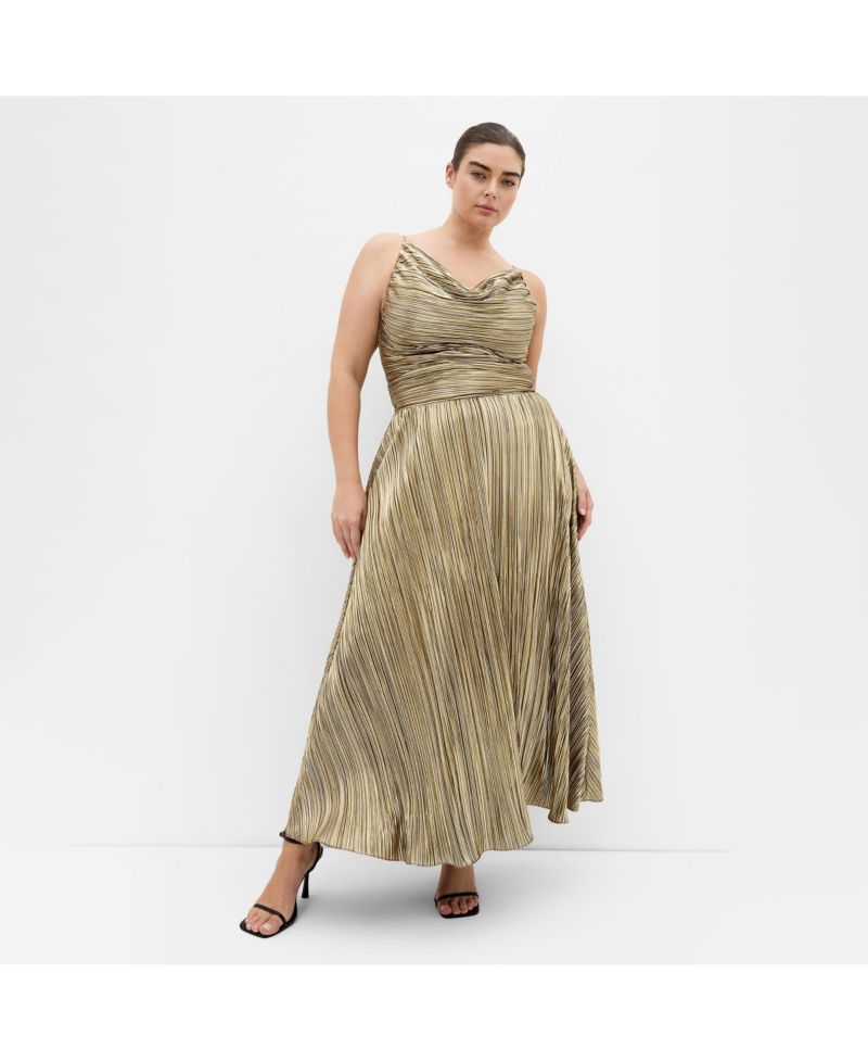 Women's Kamila Cowl Neck Metallic Dress