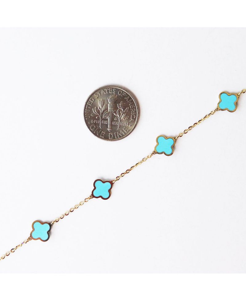 Mini Mother of Pearl Clover Necklace