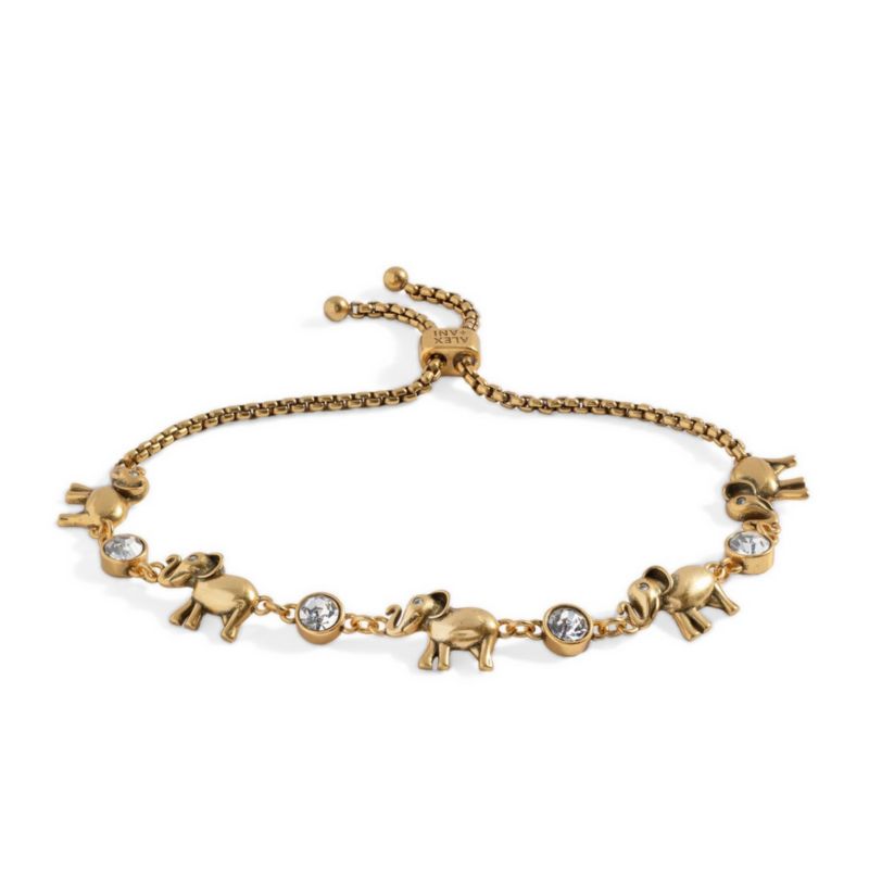 Elephant Crystal Bolo Bracelet