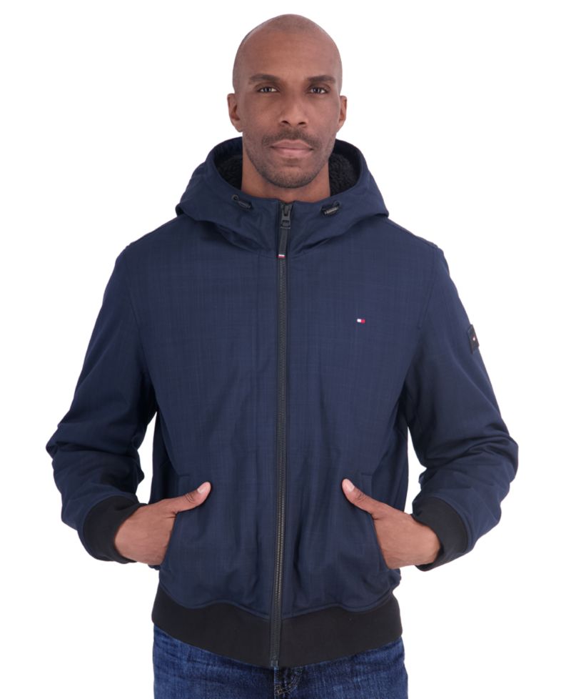 Men's Sherpa Lined Soft Shell Bomber Jacket