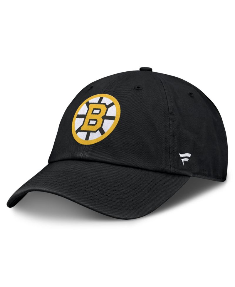 Men's Black Boston Bruins Primary Logo Adjustable Hat