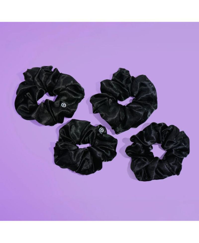 Large Satin Hair Scrunchies Soft, No Breakage Bands Perfect for Thick Hair and Bedtime Wear 4 Pack