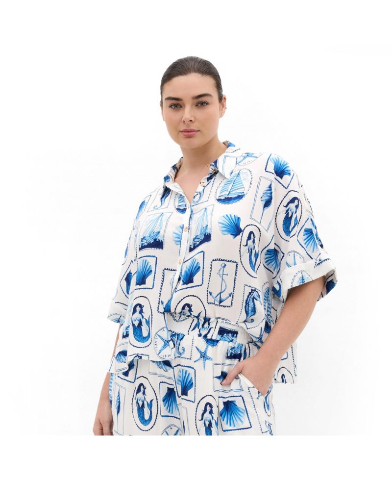Plus Size Liana Amalfi Print Shirt