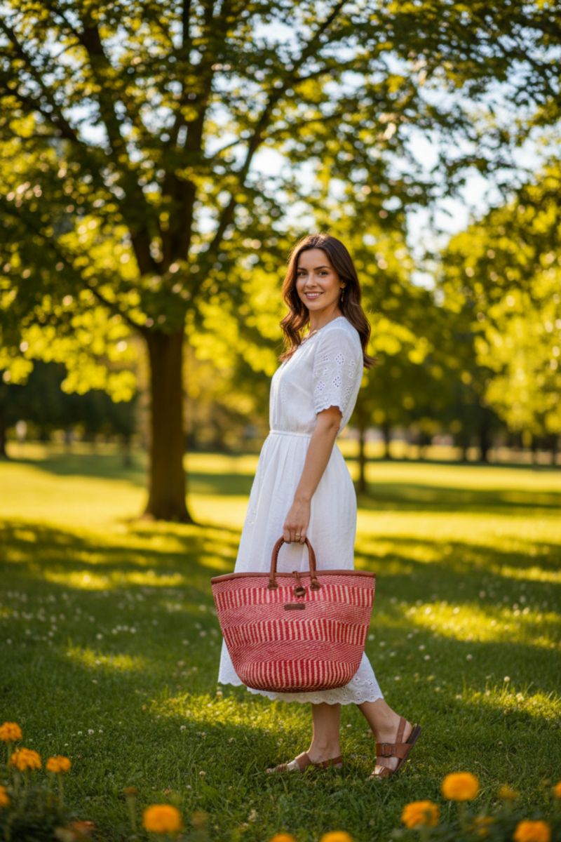 Bold and Brave Handmade Sisal Basket Tote