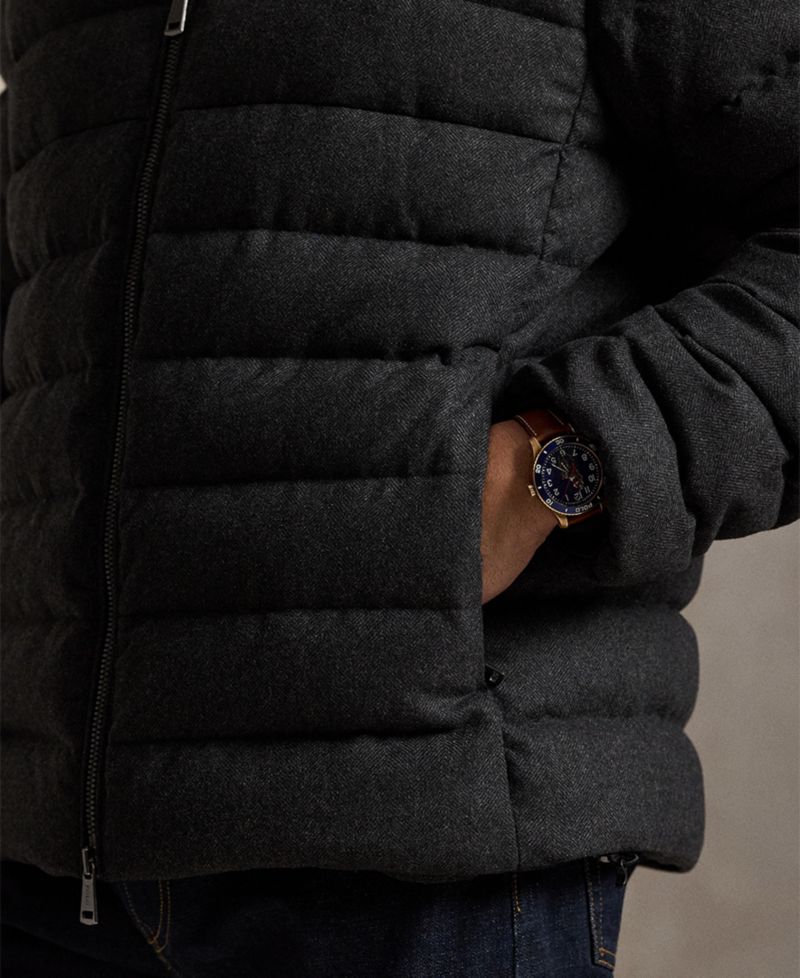 Men's Big & Tall Colden Down Quilted-Herringbone Regular-Fit Jacket
