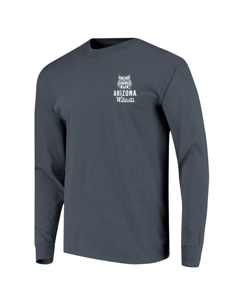 Men's Navy Arizona Wildcats Comfort Colors Mascot Overlay Long Sleeve T-Shirt