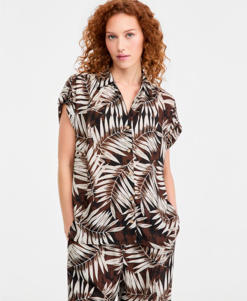 Women's Printed Collared Neck Shirt