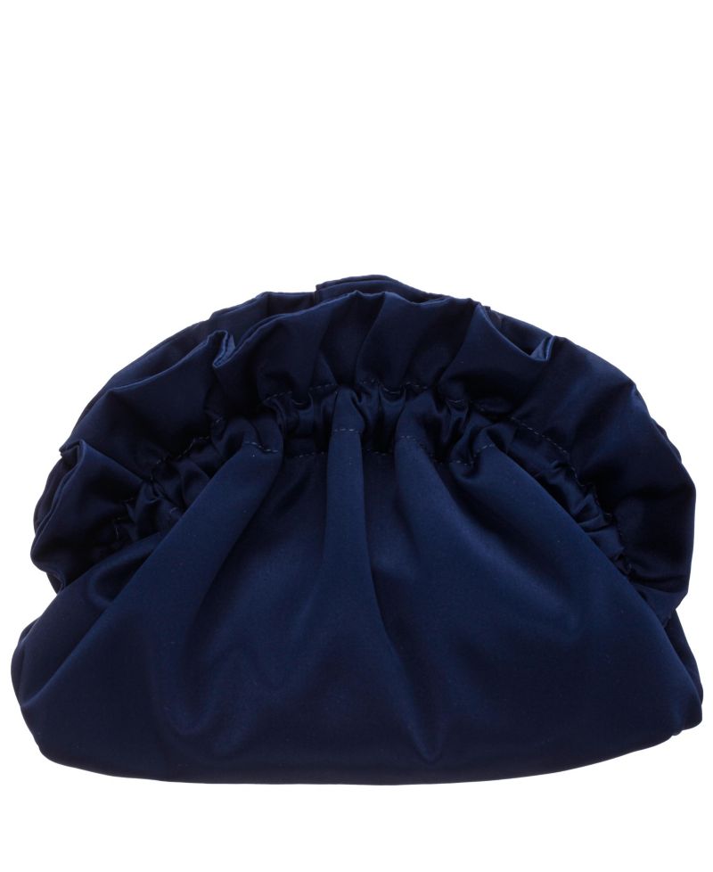 Satin Gathered Crossbody Pouch Bag