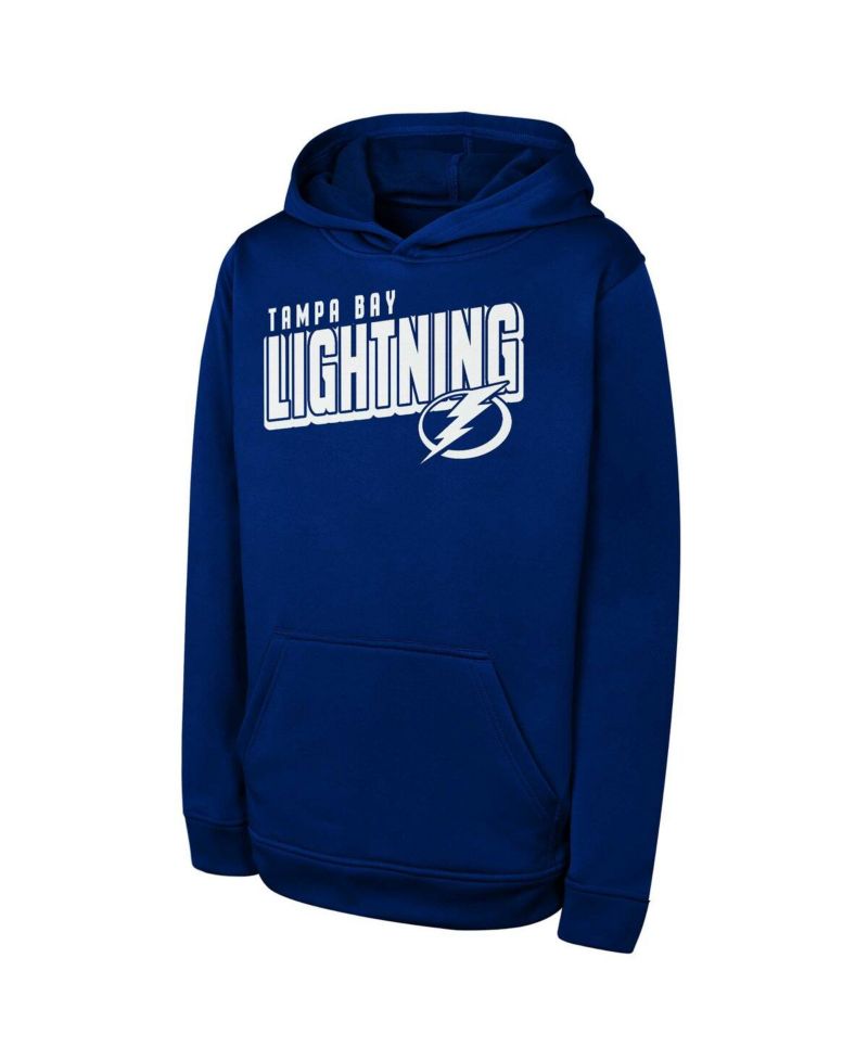Big Boys and Girls Blue Tampa Bay Lightning Cyber Punk Performance Hoodie