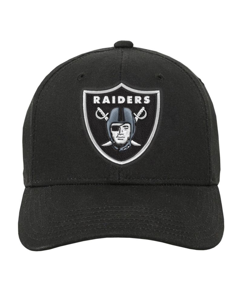 Big Boys and Girls Black Las Vegas Raiders Pre-Curved Snapback Hat