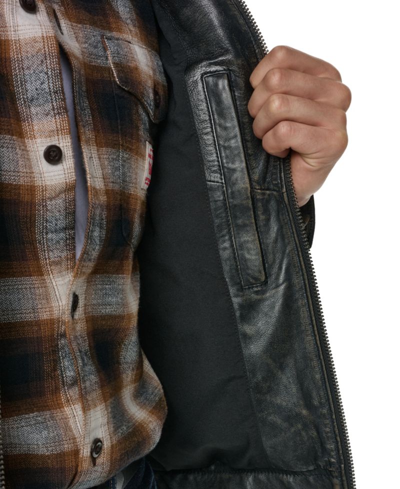 Men's Genuine Leather Trucker Jacket