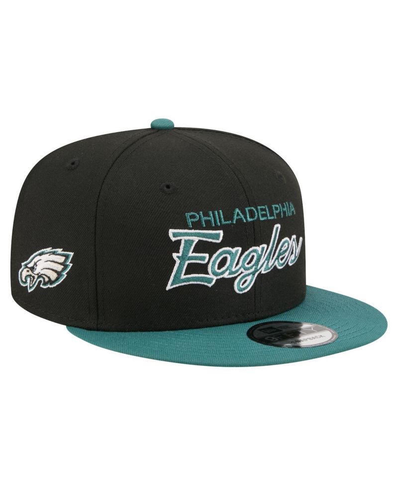 Men's Black Philadelphia Eagles Core Team Script 9FIFTY Snapback Hat