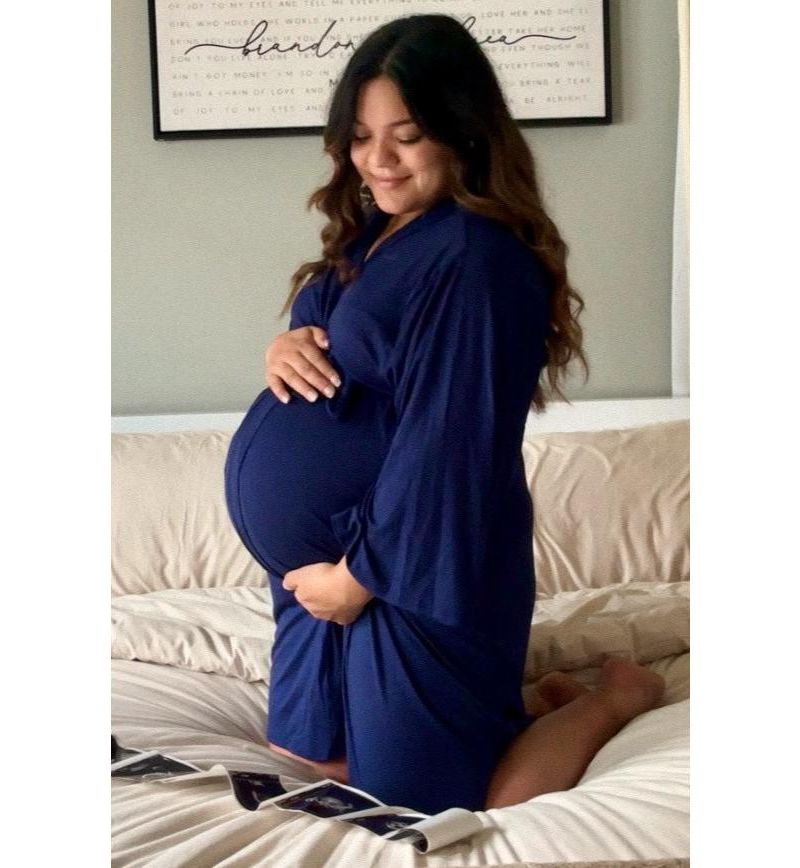 Women's Navy Blue Delivery/Nursing Robe