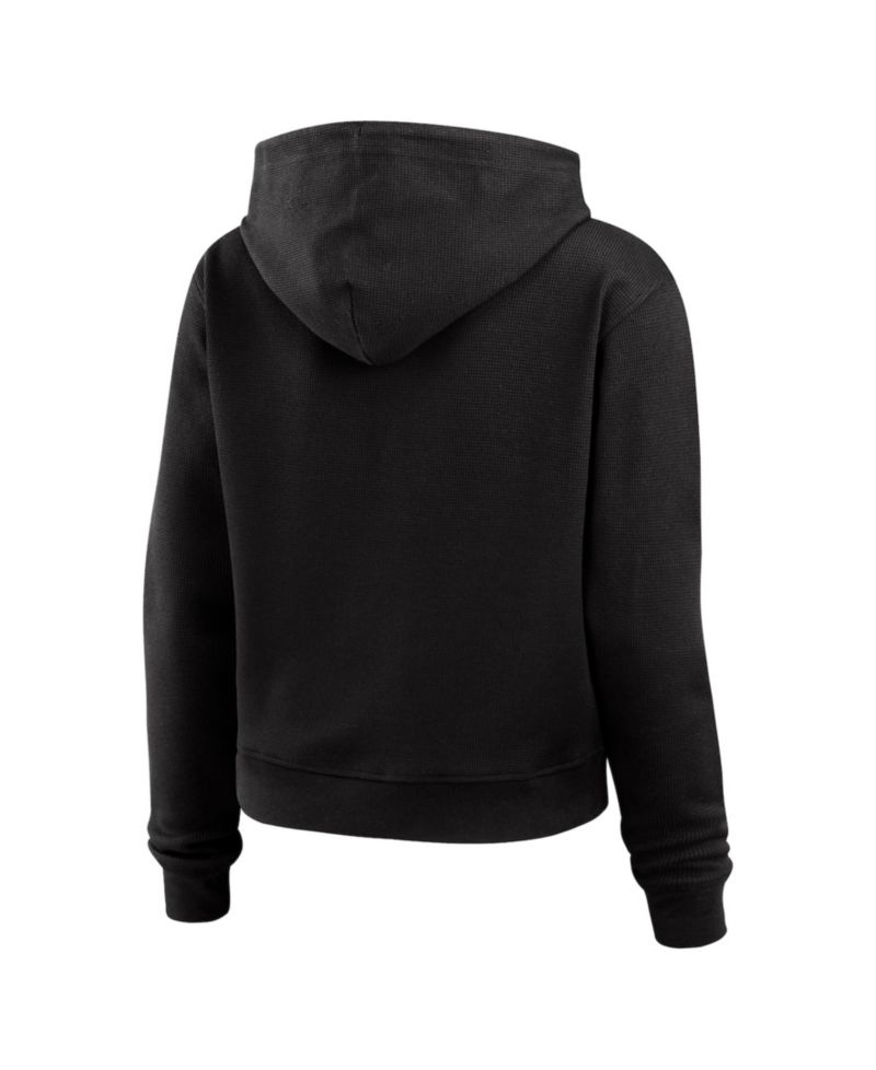 Women's Black Las Vegas Raiders Waffle Pullover Hoodie