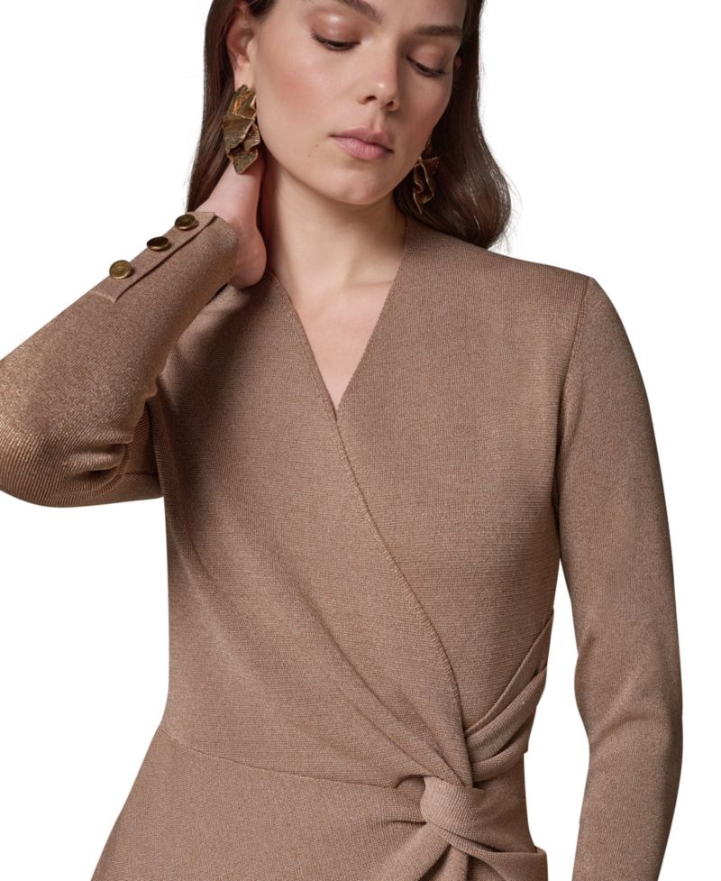 Women's V-Neck Long-Sleeve Fitted Sweater