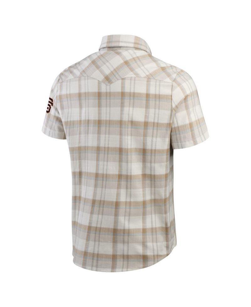 Men's Gray San Francisco Giants Plaid Full-Snap Shirt