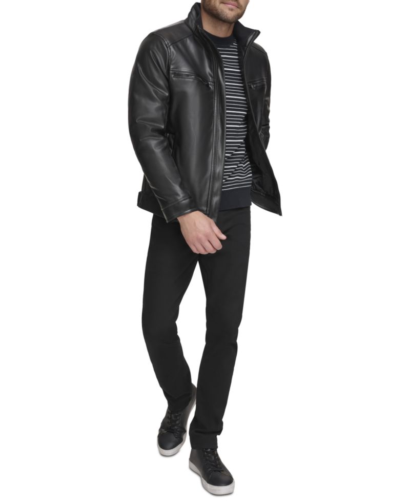 Men's Faux Leather Moto Jacket