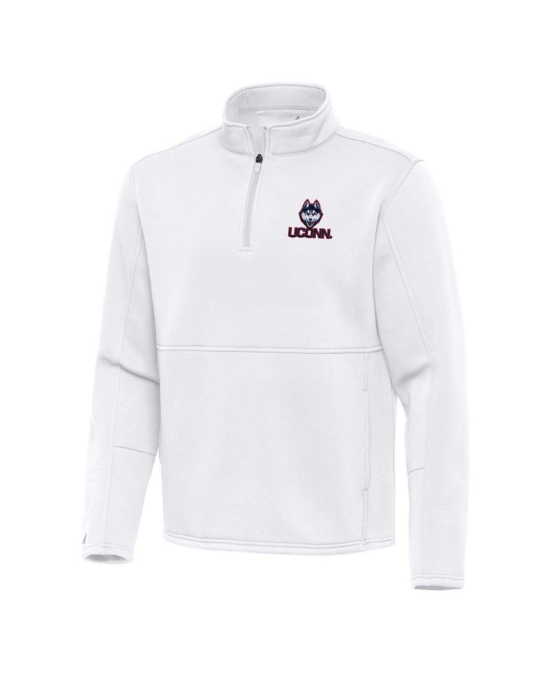 Men's White UConn Huskies Twist Quarter-Zip Pullover Jacket