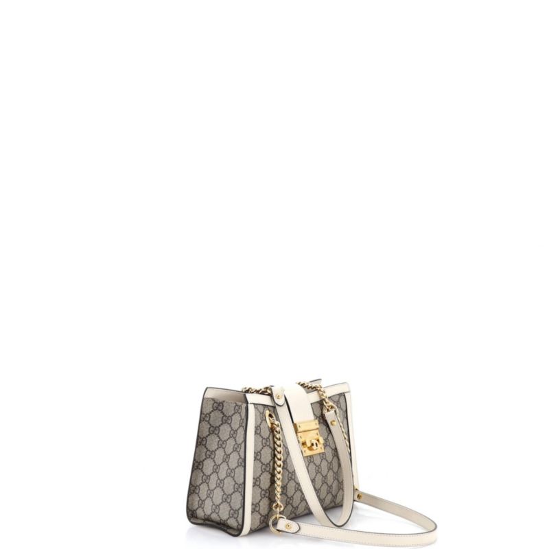 Small Padlock Chain Tote GG Coated Canvas with Leather