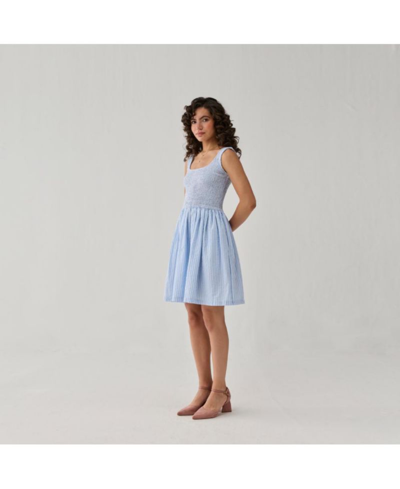 Women's Smocked Tencel Short Dress