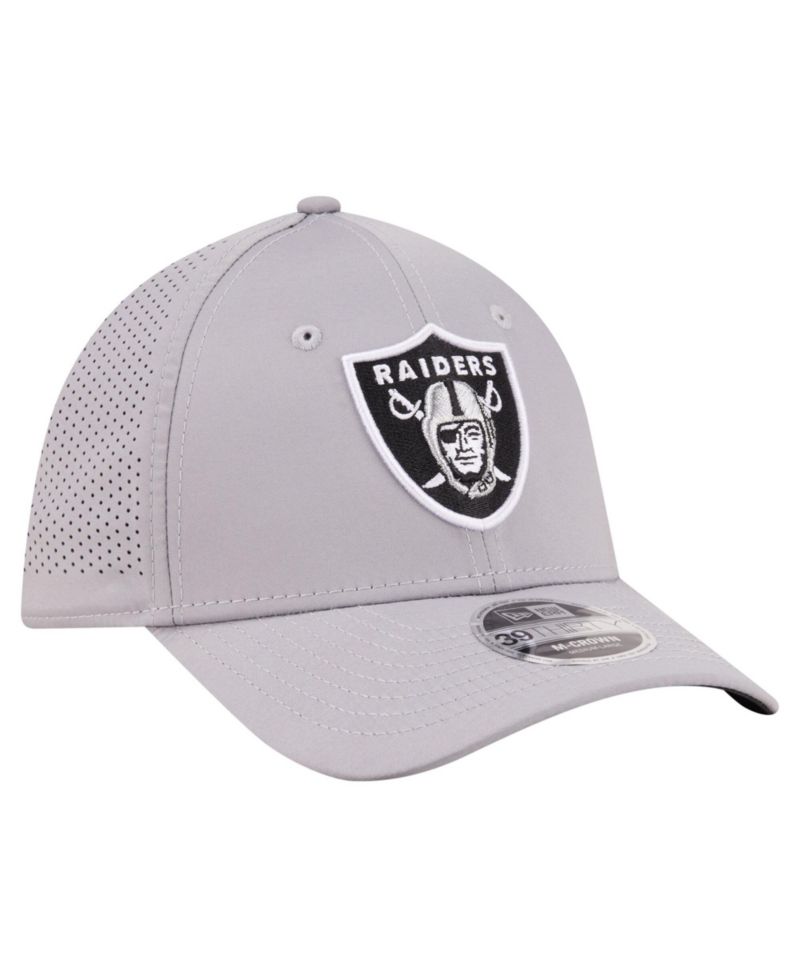 Men's Gray Las Vegas Raiders 39THIRTY M-Crown Flex Fit Hat