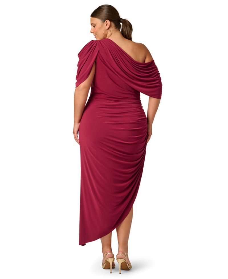 Plus Size One-Shoulder Asymmetrical Dress