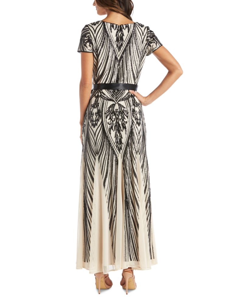 Sequined Belted Dress