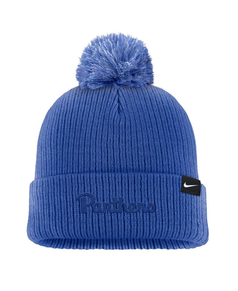 Men's Royal Pitt Panthers Tonal Peak Cuffed Knit Hat with Pom