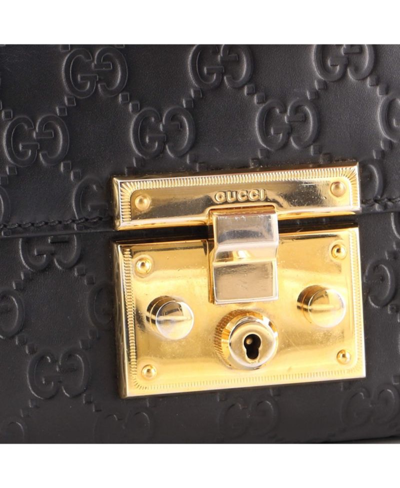 Small Padlock Shoulder Bag Guccissima Leather