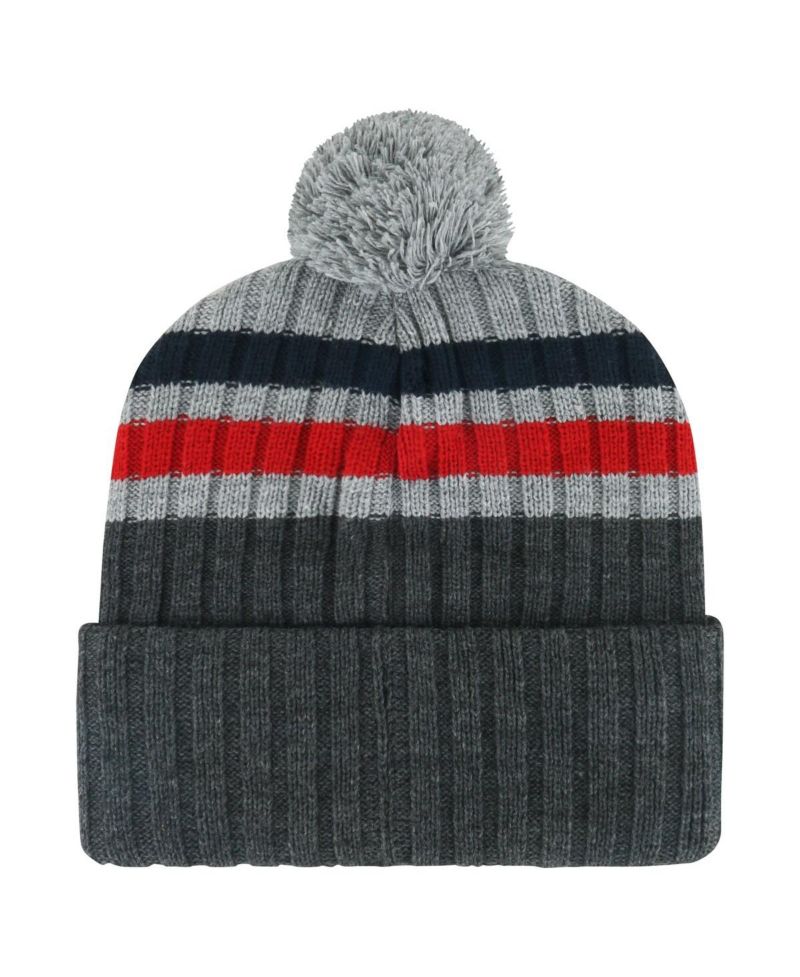 Men's Gray Washington Capitals Stack Patch Cuffed Knit Hat with Pom