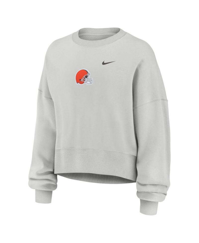 Women's Gray Cleveland Browns Oversized Primetime Phoenix Fleece Sweatshirt