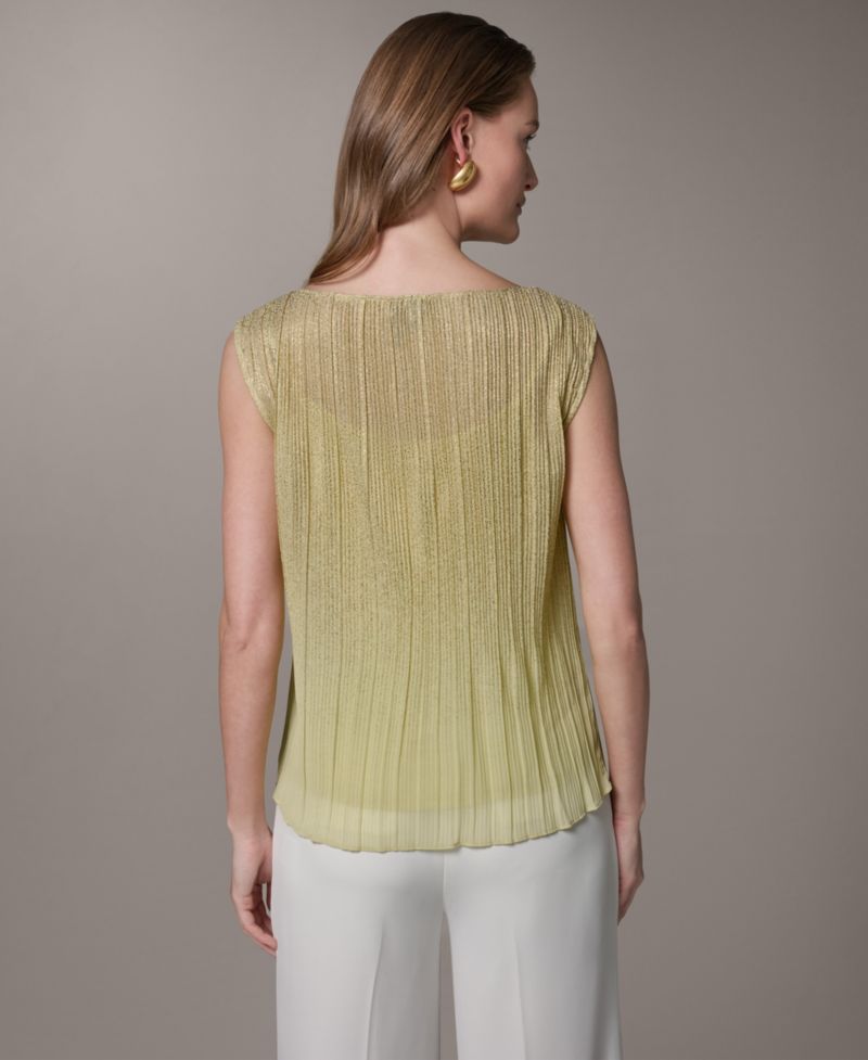 Petite Boat Neck Sleeveless Blouse