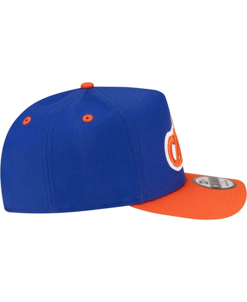 Men's Blue/Orange Cleveland Cavaliers 80s Throwback A-Frame 9FIFTY Snapback Hat