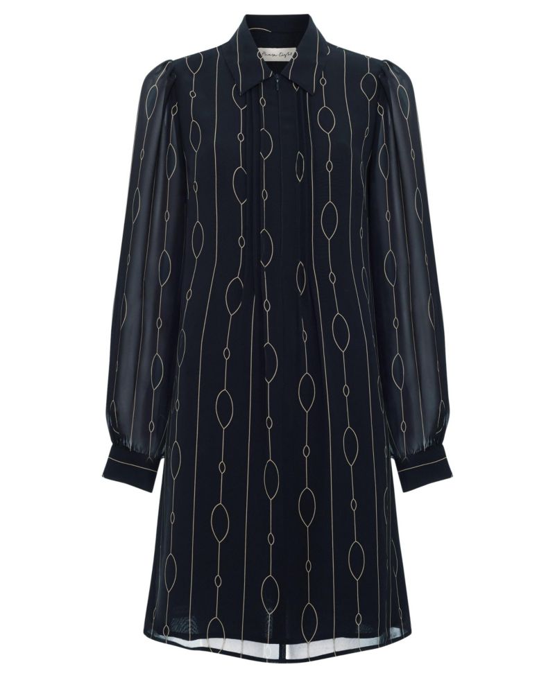 Women's Candice Long-Sleeve Sheer-Sleeve Dress